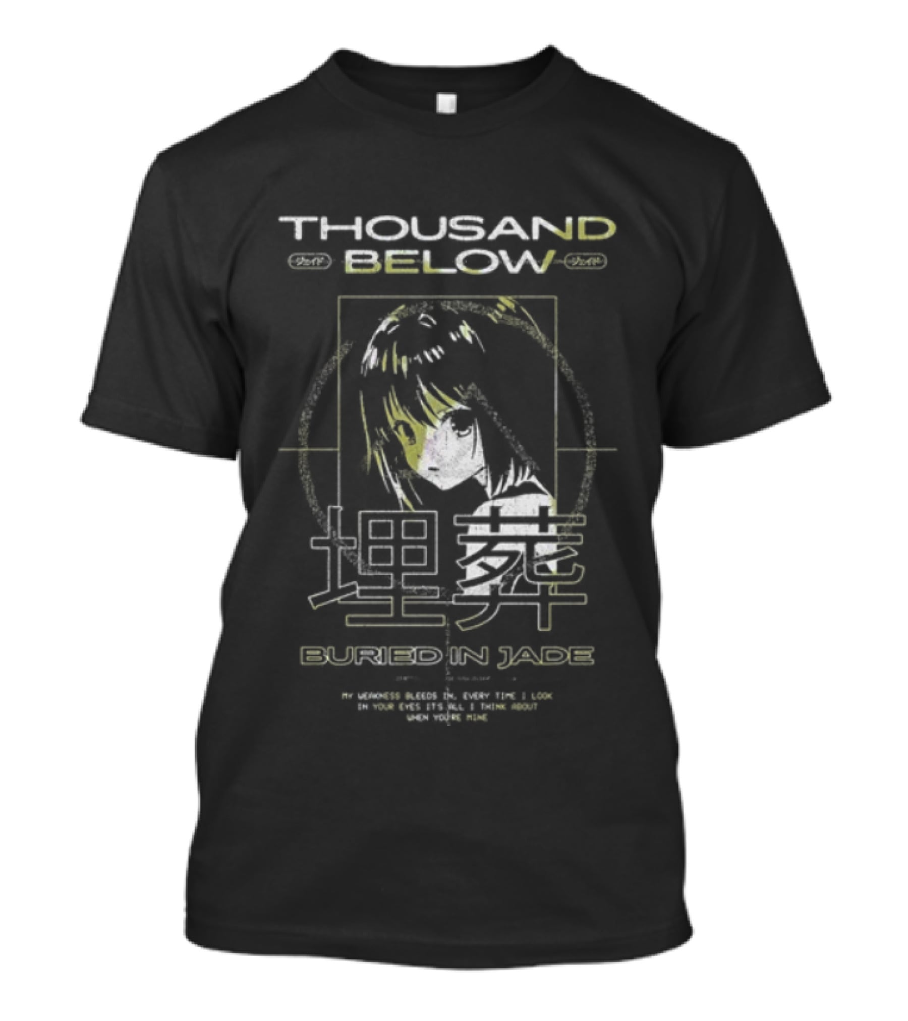 Thousand Below Buried In Jade Anime Japanese Text And Character T-Shirt
