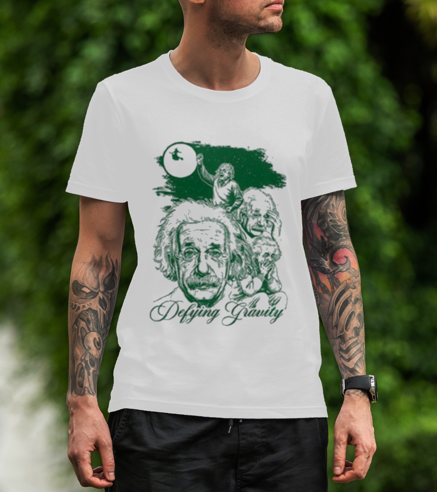Albert Einstein Defying Gravity Science Concept T-Shirt