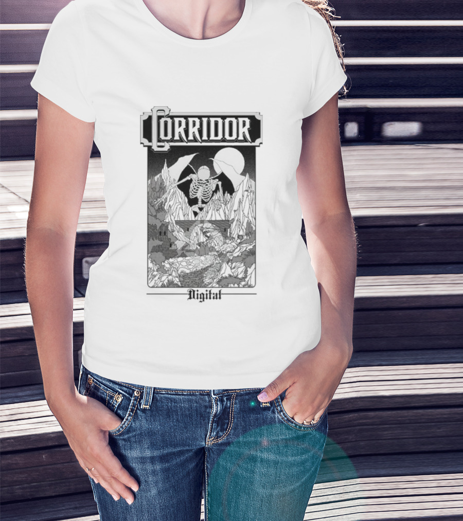 Corridor Digital Skeleton Horror High 64 Moonlit Mountains T-Shirt