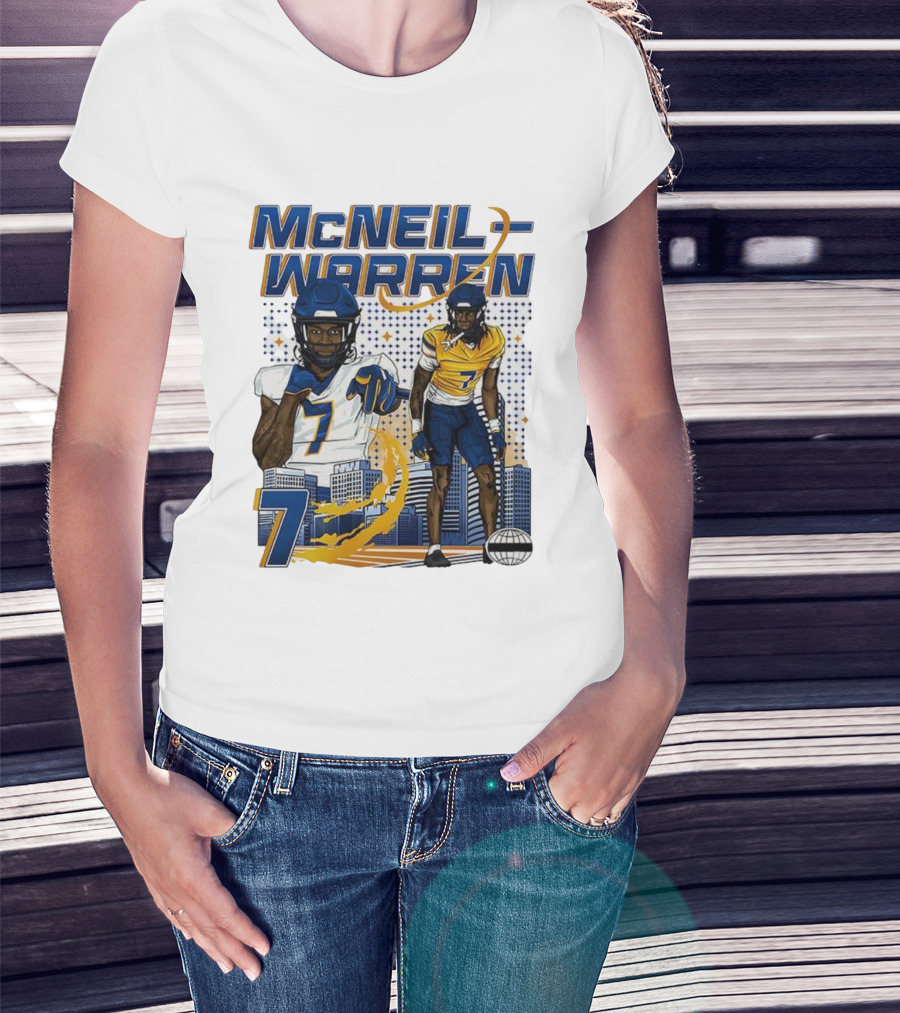 McNeil-Warren Toledo Rockets Football Number 7 Cartoon Urban Style T-Shirt