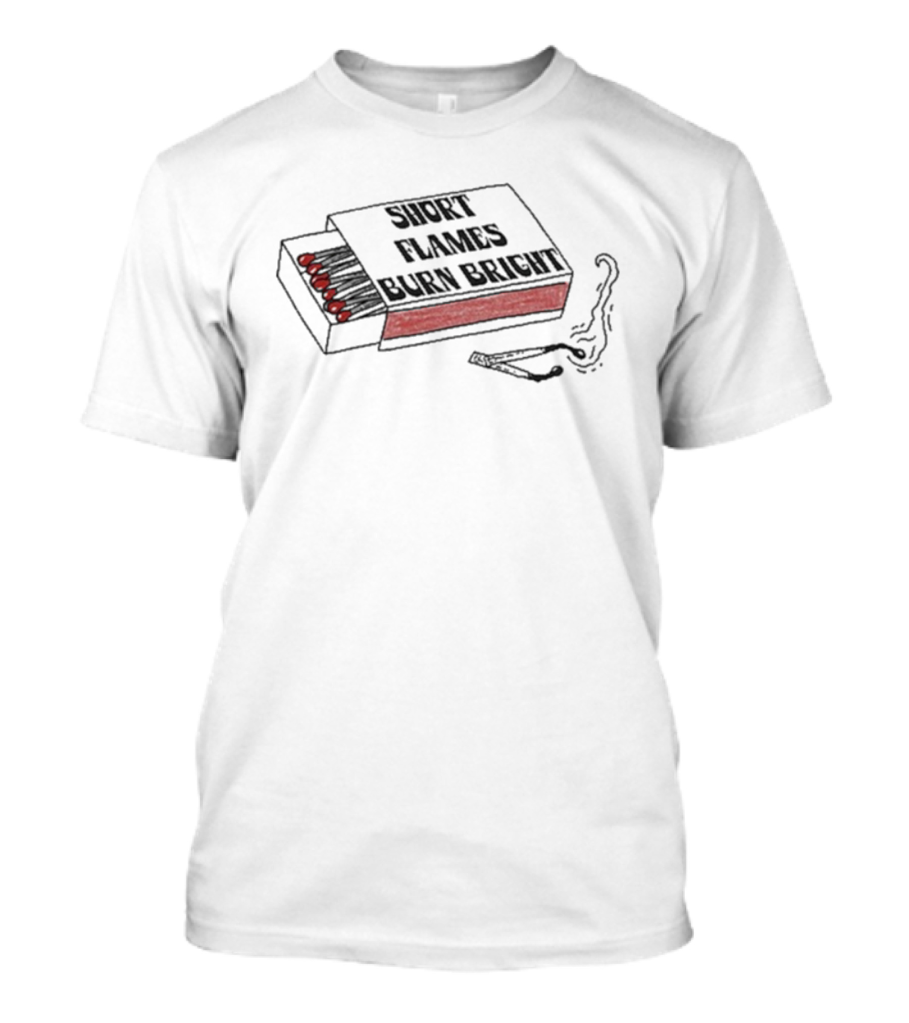 Jason Schmidt Short Flames Burn Bright Matchbox Smoking Imagery T-Shirt