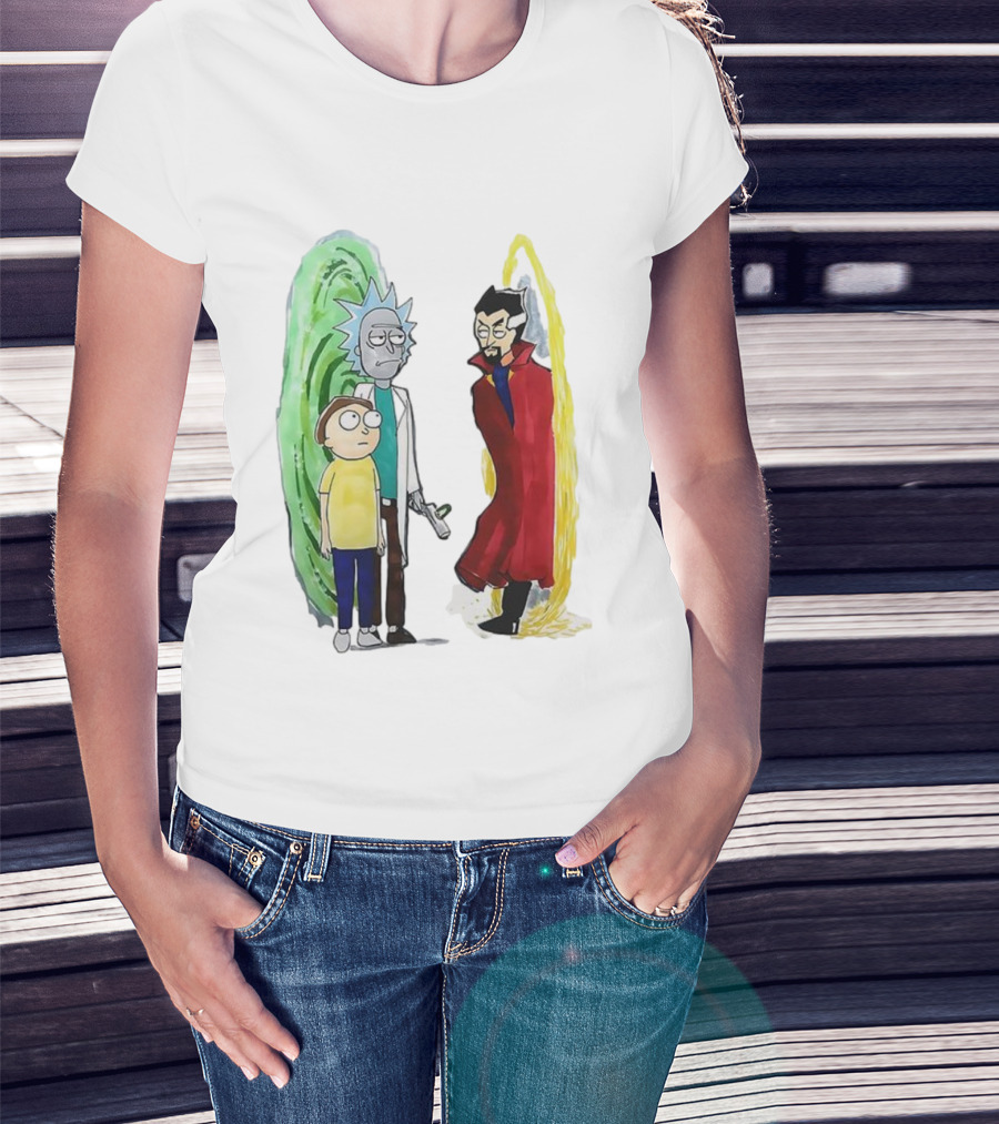 Rick And Morty Doctor Strange Portal Crossover T-Shirt