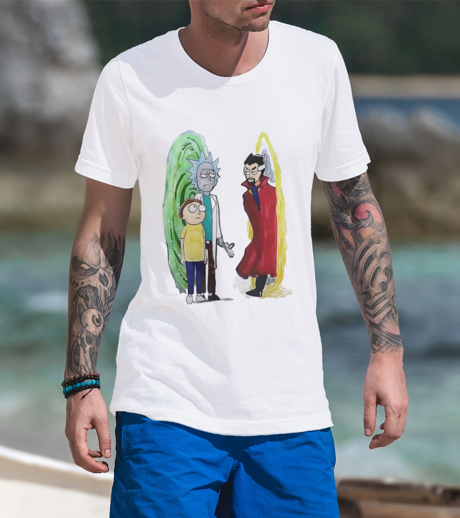 Rick And Morty Doctor Strange Portal Crossover T-Shirt