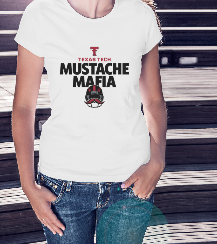 Texas Tech Red Raiders Mustache Mafia Helmet Star Design T-Shirt