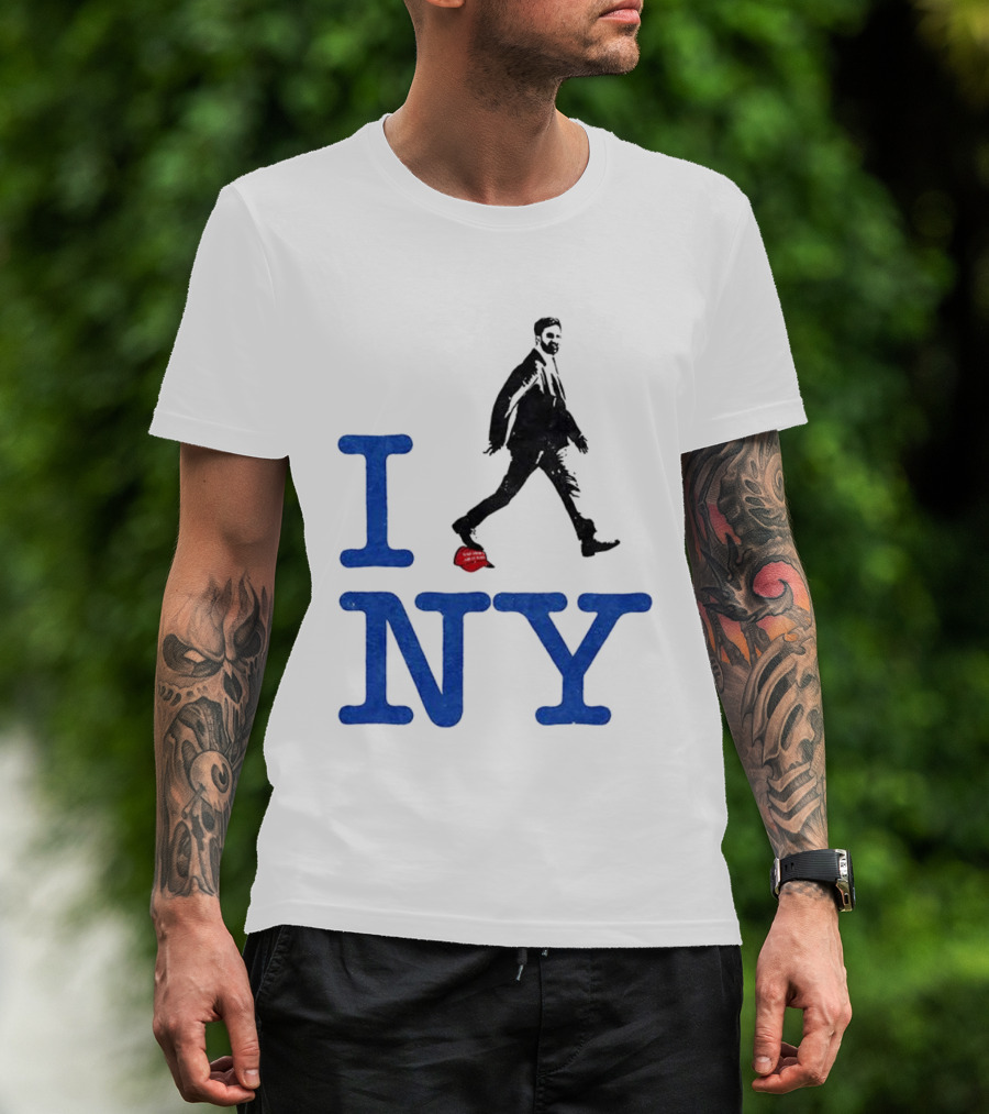 I Love NY Zohran Mamdani Walking Silhouette T-Shirt
