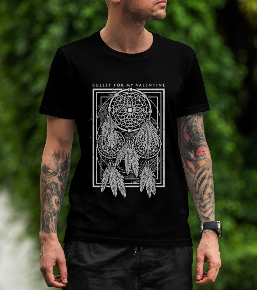 Bullet For My Valentine Dreamcatcher Feathers Design T-Shirt