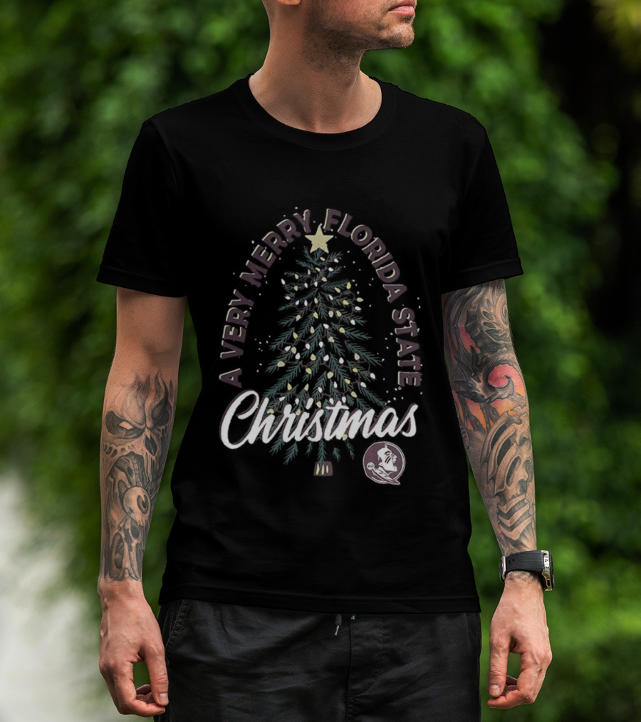 A Very Merry Florida State Christmas Tree Seminoles Football T-Shirt