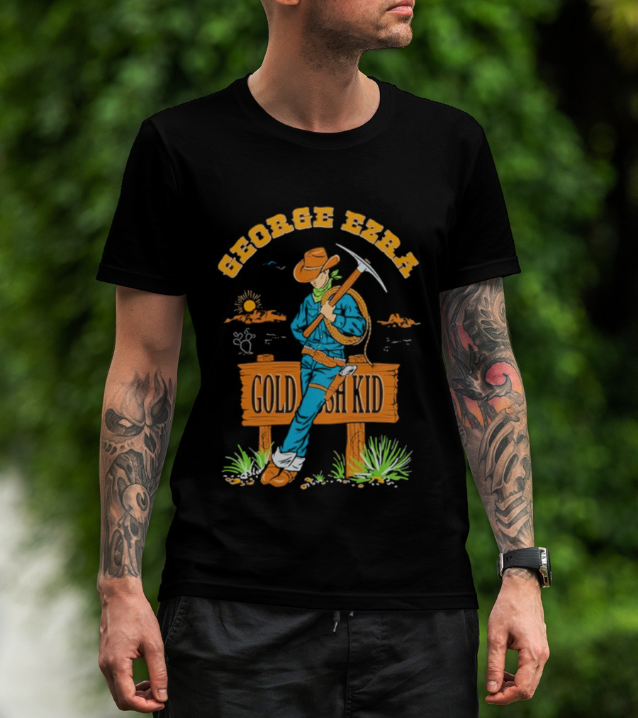 George Ezra Gold Rush Kid Cowboy Sign Pickaxe Scene T-Shirt
