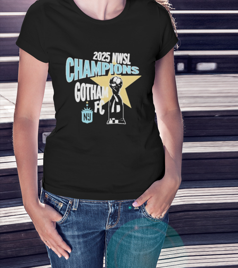 2025 NWSL Champions Gotham FC Trophy Star NY T-Shirt