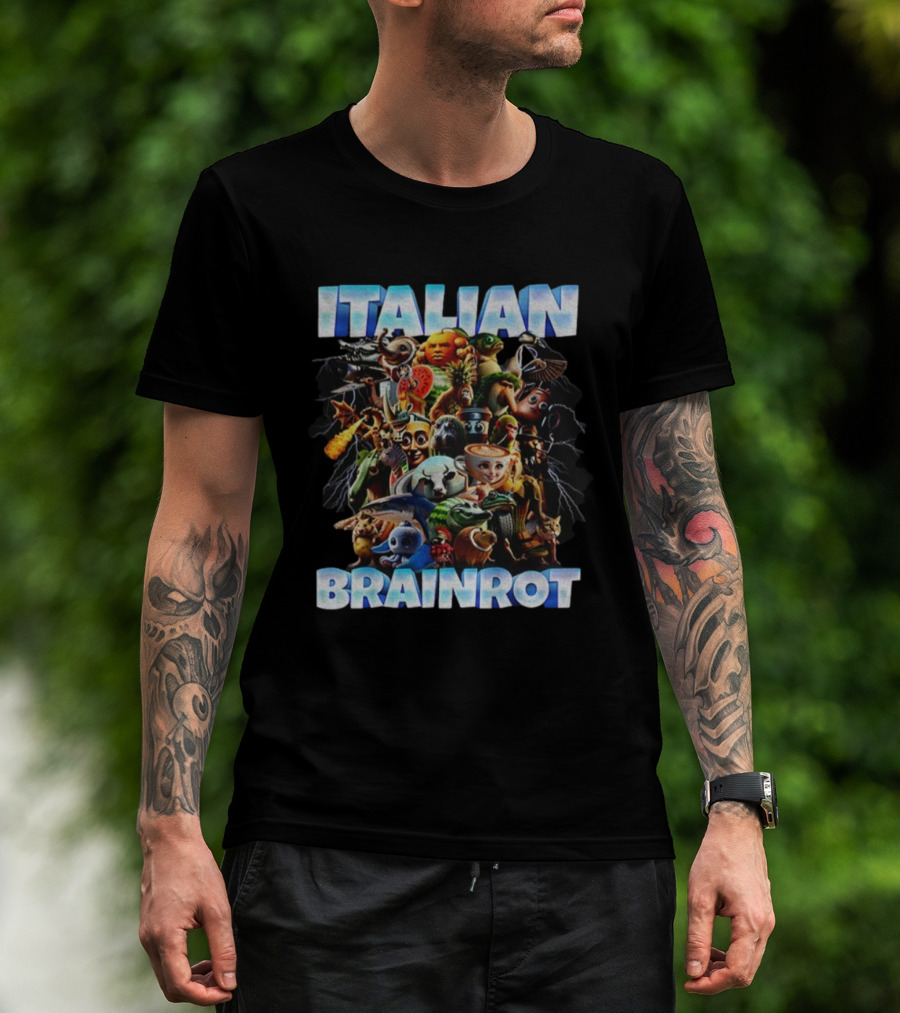 Italian Brainrot Birthday Meme Characters Collage T-Shirt