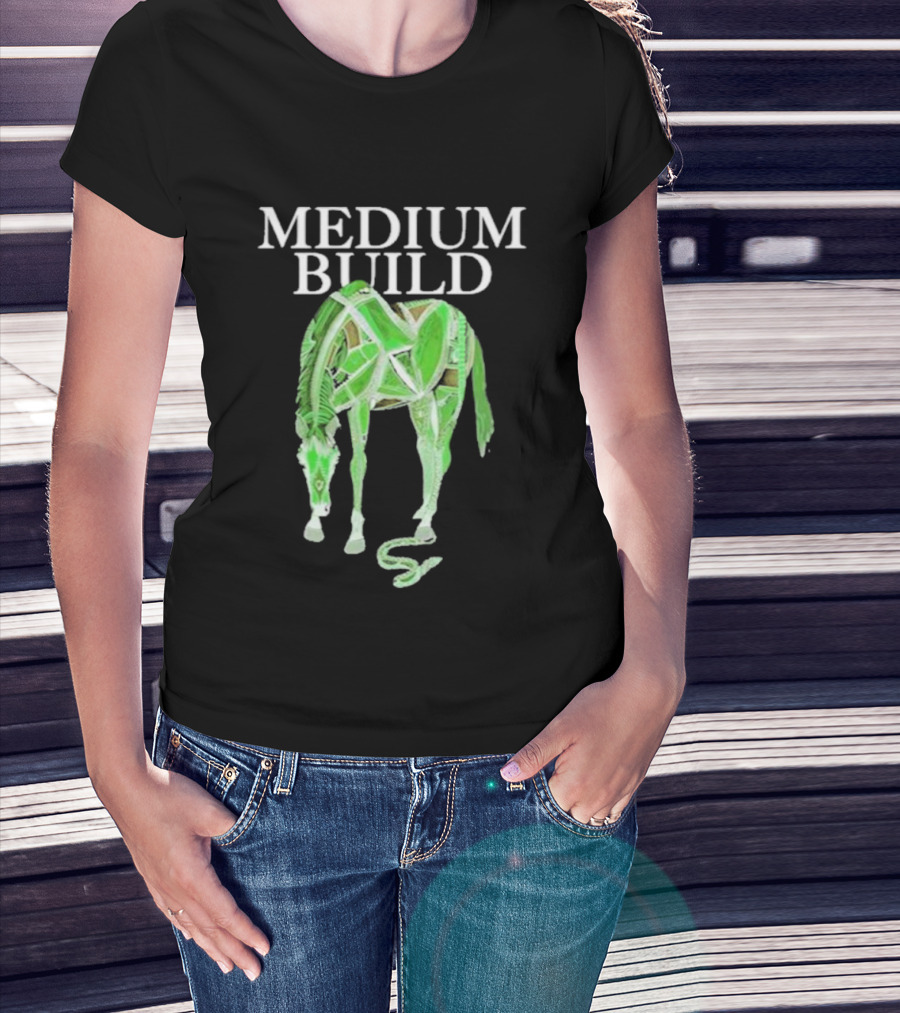 Medium Build Clever Tongue Horse Structure T-Shirt