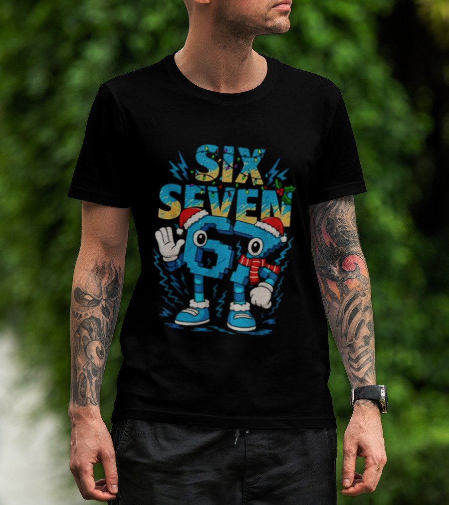 Six Seven 67 Italian Brainrot Meme Gen Alpha Merry Christmas T-Shirt
