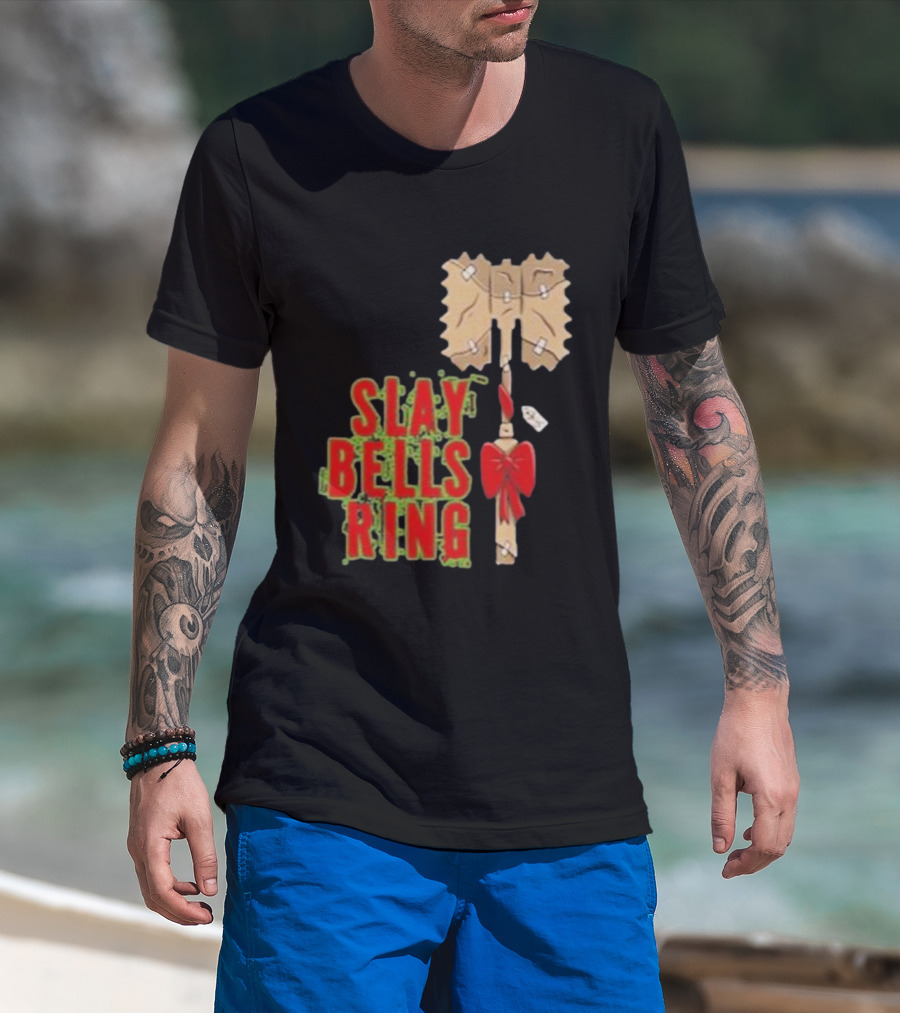 Warhammer Slay Bells Ring Christmas Red Gobbo Logan Image Details T-Shirt