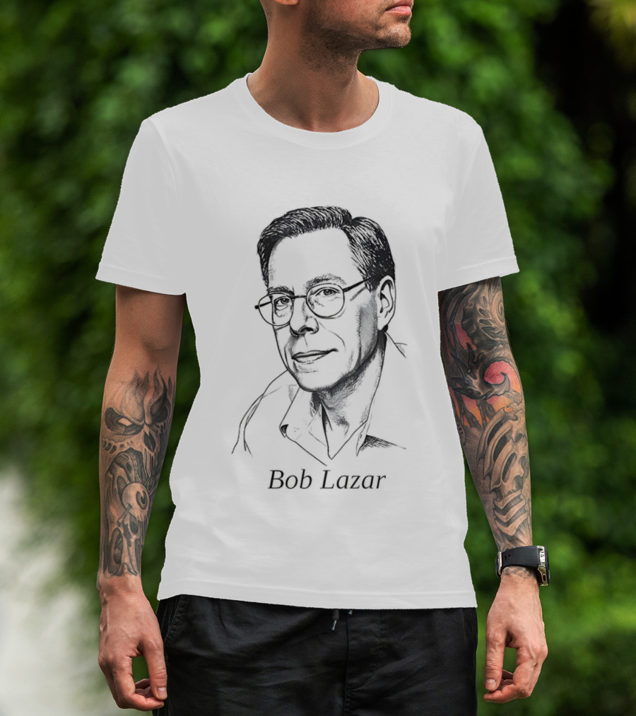 Bob Lazar UFO Conspiracy Theory Sketch T-Shirt