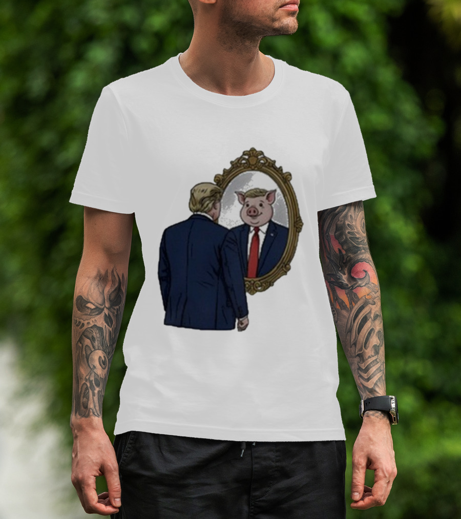 Jb Pritzker Quiet Piggy Trump Mirror Reflection T-Shirt