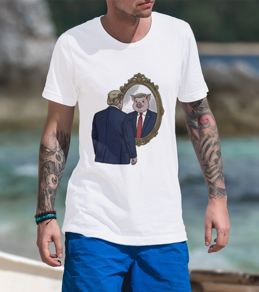 Jb Pritzker Quiet Piggy Trump Mirror Reflection T-Shirt