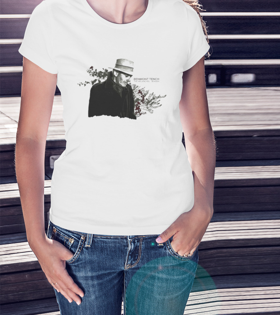 Benmont Tench The Melancholy Season Floral Style Fedora Portrait T-Shirt