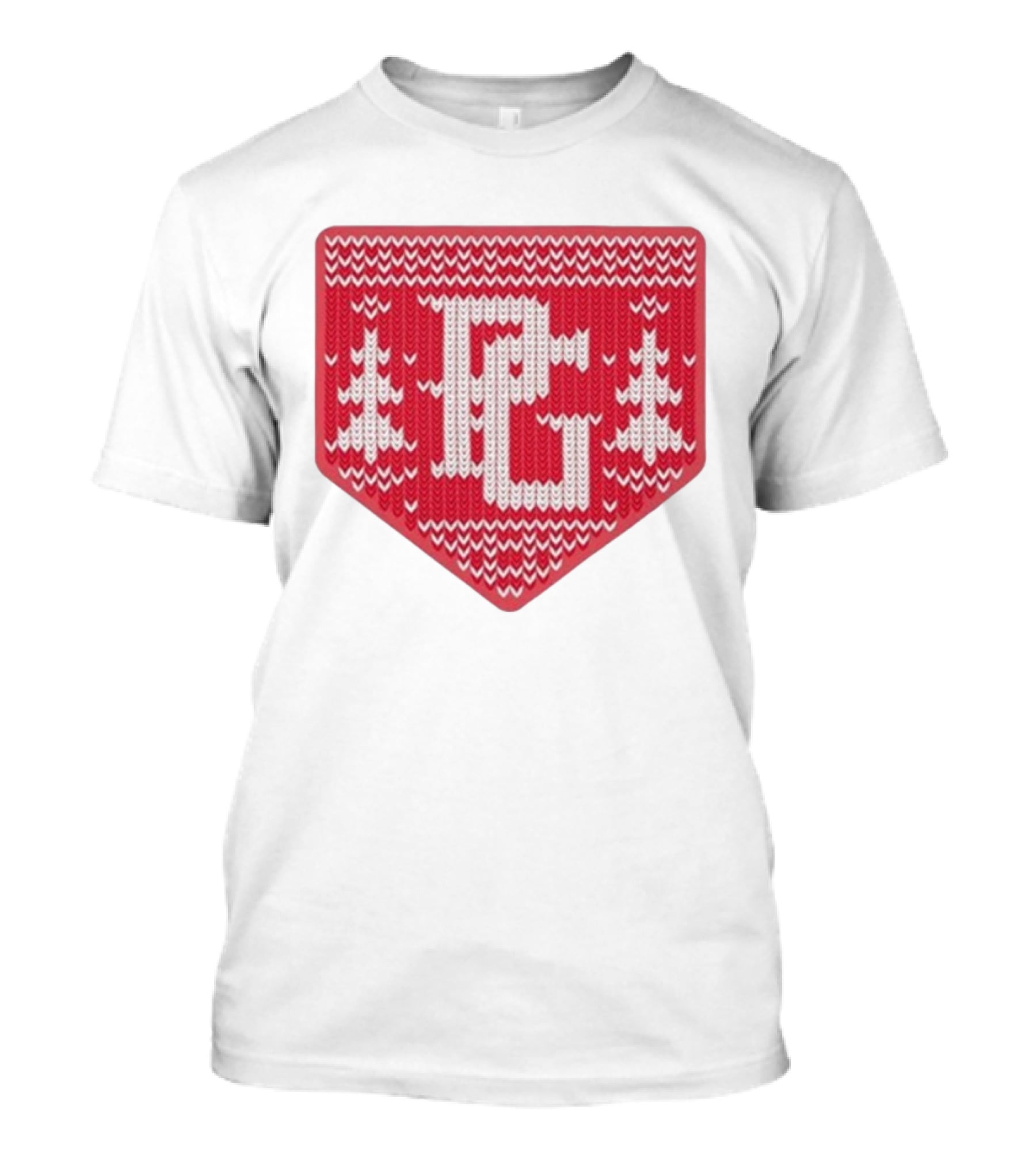 Perfect Game Knit Baseball Plate Christmas Trees T-Shirt