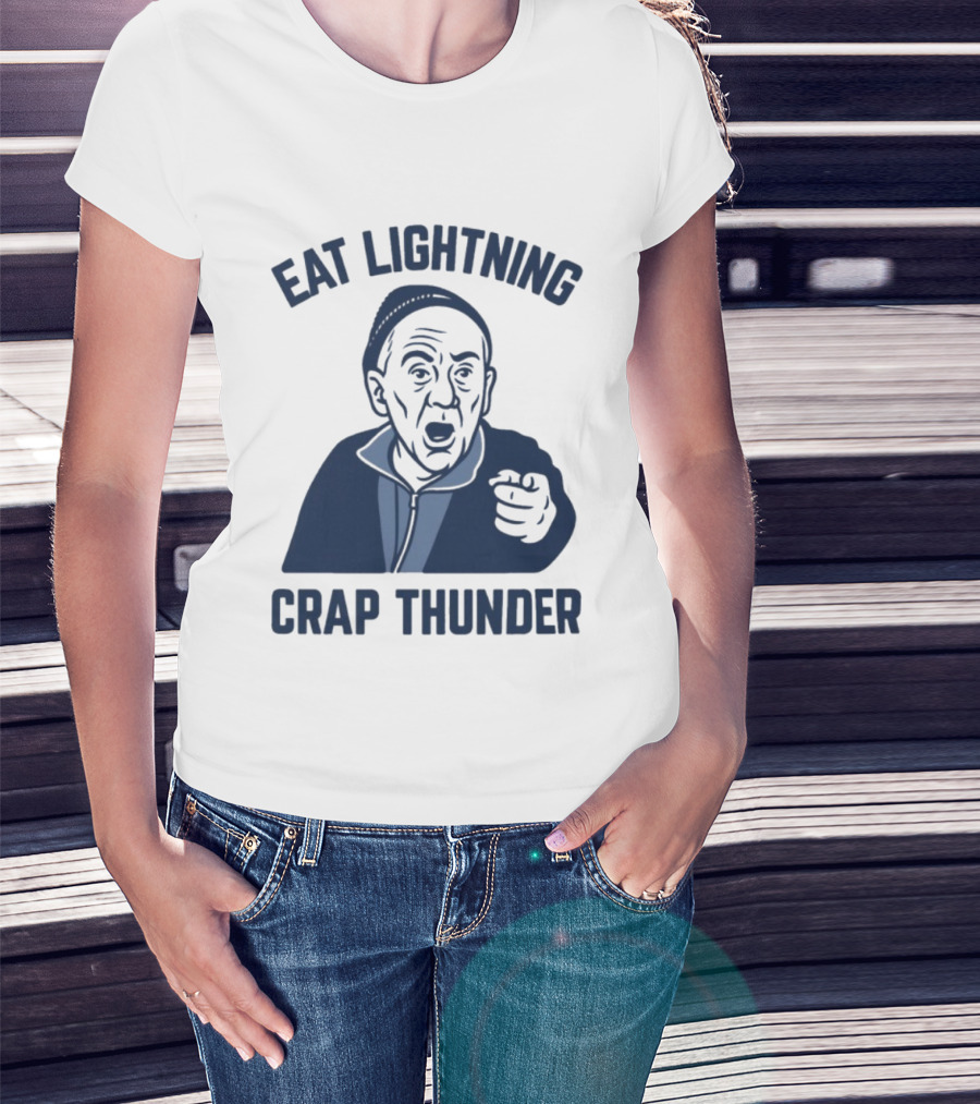 Philadelphia 76ers Eat Lightning Crap Thunder With Iconic Coach Motif T-Shirt