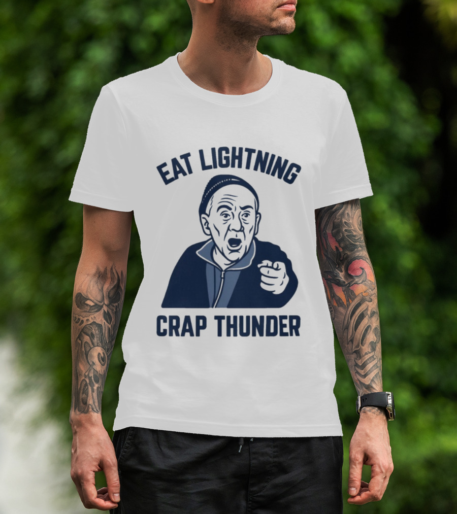 Philadelphia 76ers Eat Lightning Crap Thunder With Iconic Coach Motif T-Shirt