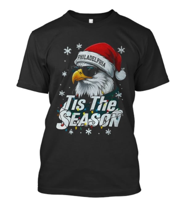 Philadelphia Eagles Tis The Season Eagle Santa Hat NFL Football 2025 T-Shirt