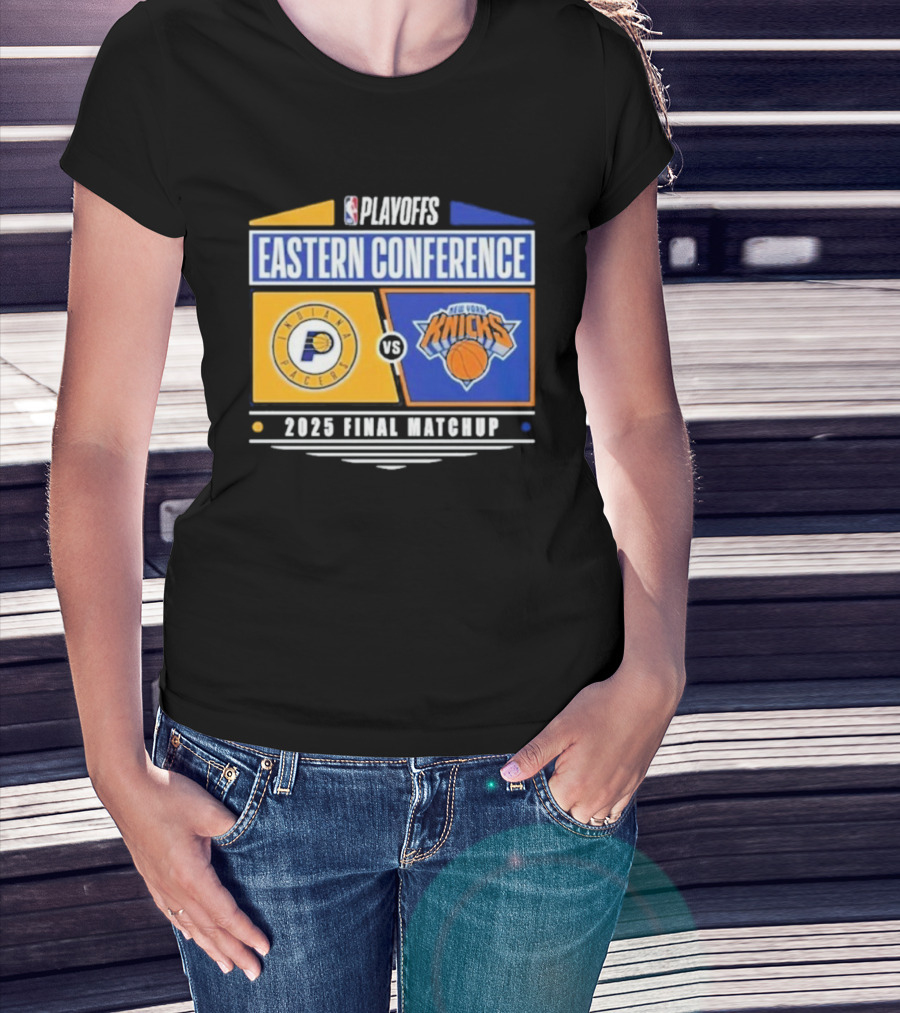 NBA Playoffs 2025 Indiana Pacers Vs New York Knicks Eastern Conference Final Matchup T-Shirt