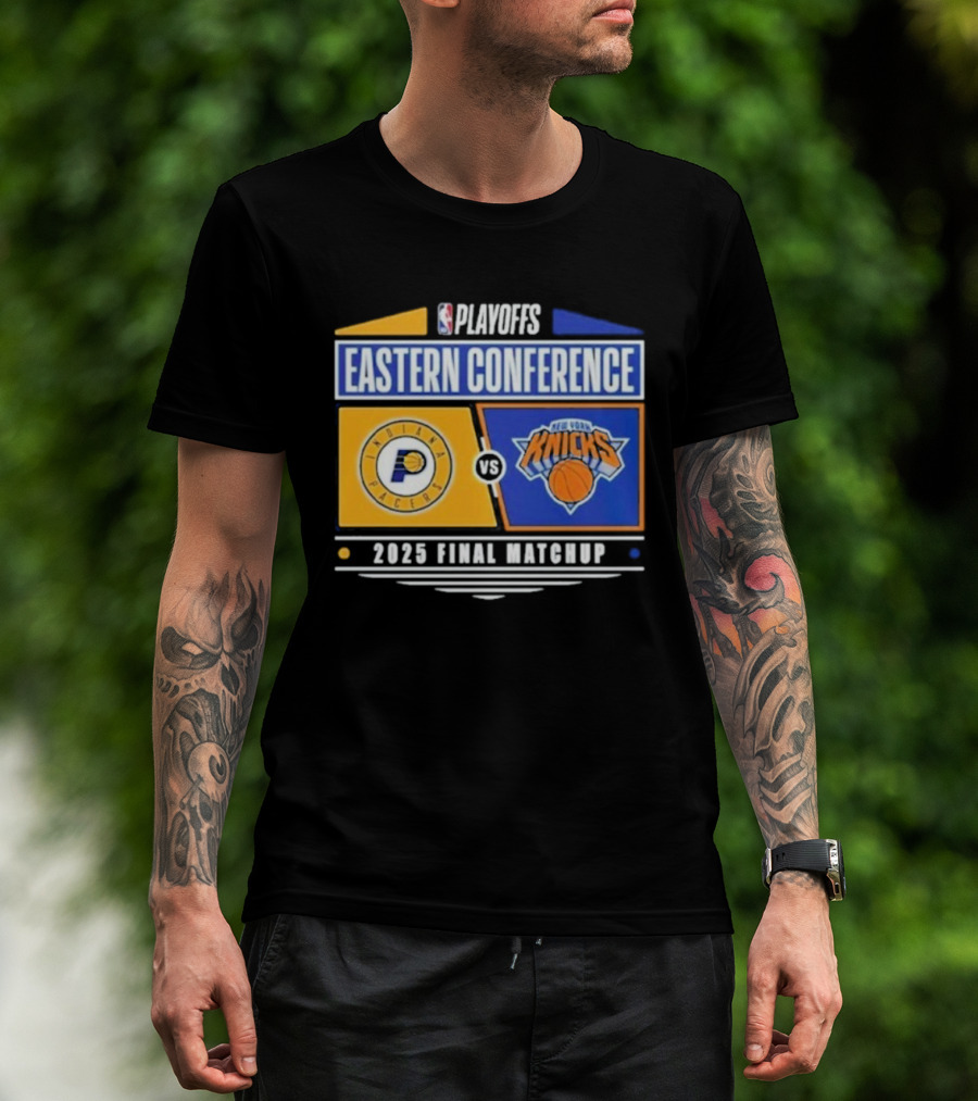 NBA Playoffs 2025 Indiana Pacers Vs New York Knicks Eastern Conference Final Matchup T-Shirt