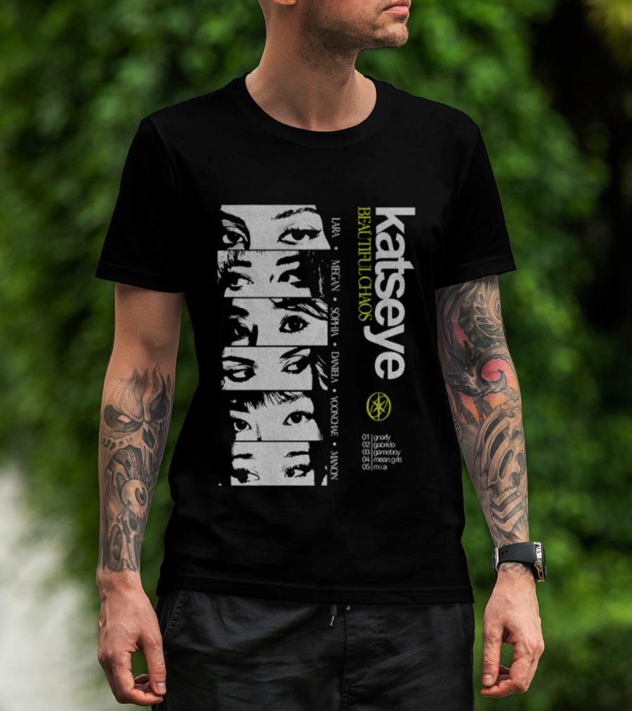 Katseye Beautiful Chaos 90s Kpop Lara Megan Sophia Daniela Yoonhee Jiwon Vintage T-Shirt