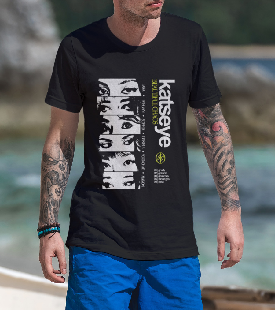 Katseye Beautiful Chaos 90s Kpop Lara Megan Sophia Daniela Yoonhee Jiwon Vintage T-Shirt