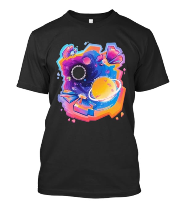 MindCap ORBIT Cosmic Planetary Vortex With Neon Crystals T-Shirt