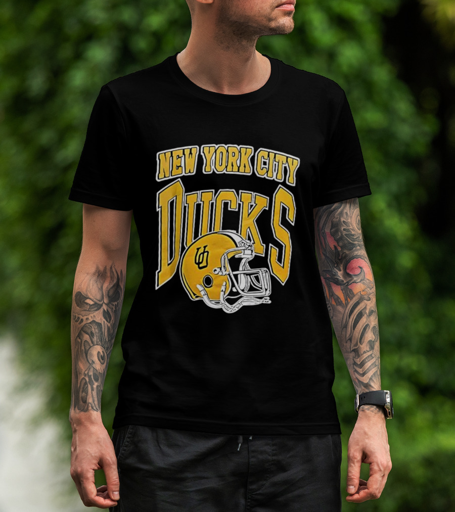 New York City Ducks Football Helmet Graphic T-Shirt