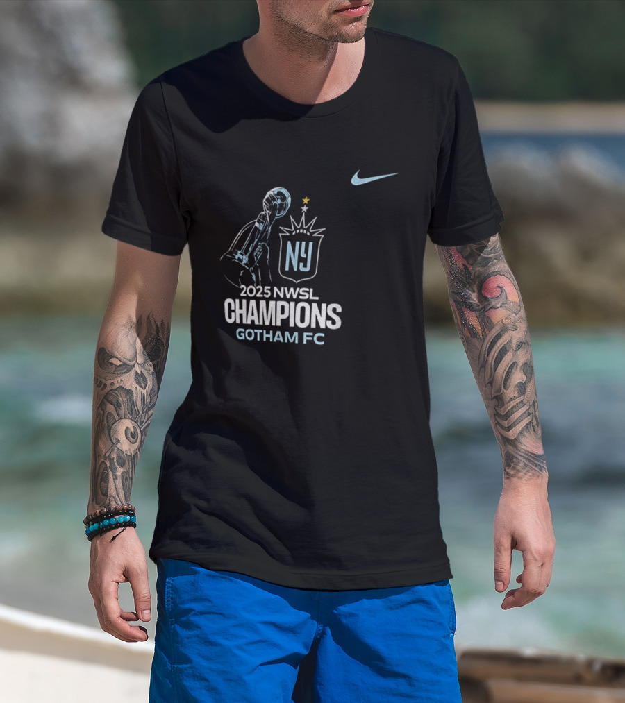 2025 NWSL Champions NJ Gotham FC New Jersey Soccer Victory T-Shirt