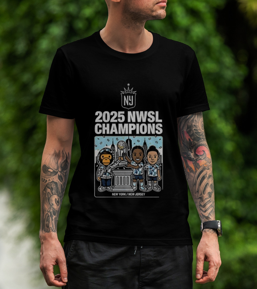NJ NY Gotham FC X BAPE 2025 NWSL Champions Victory Celebration New York New Jersey T-Shirt