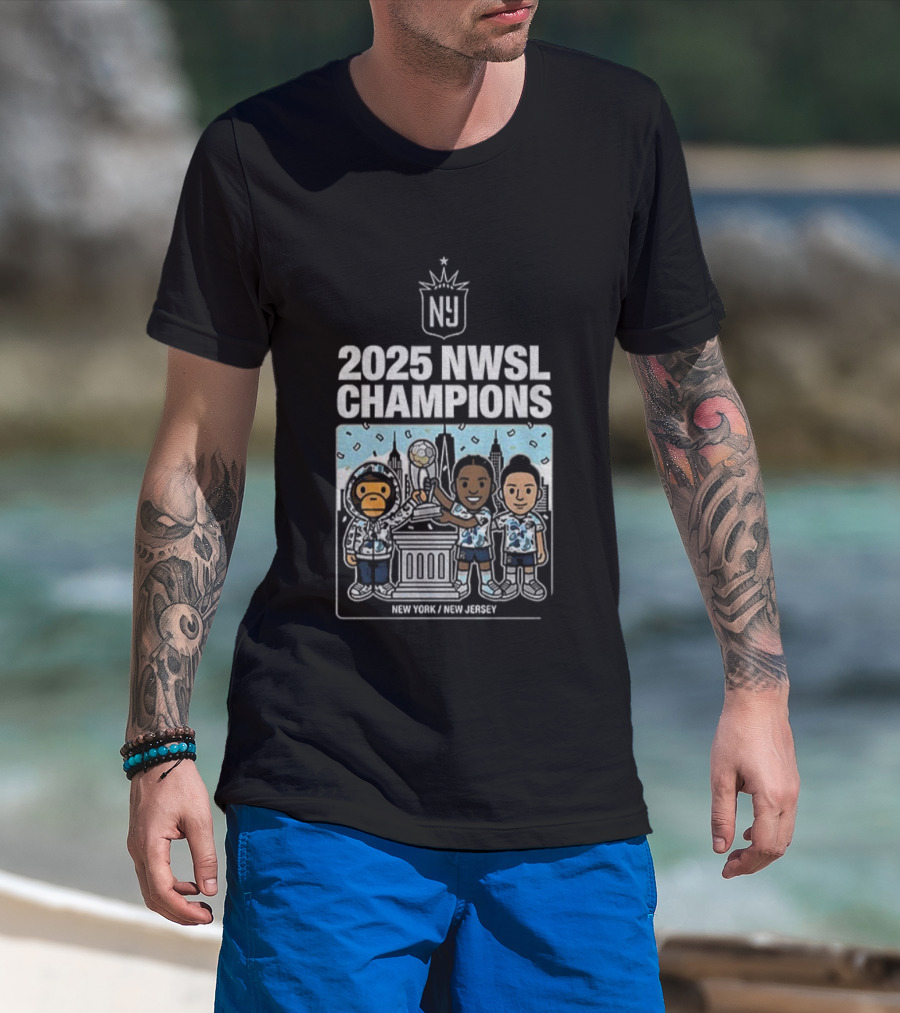 NJ NY Gotham FC X BAPE 2025 NWSL Champions Victory Celebration New York New Jersey T-Shirt