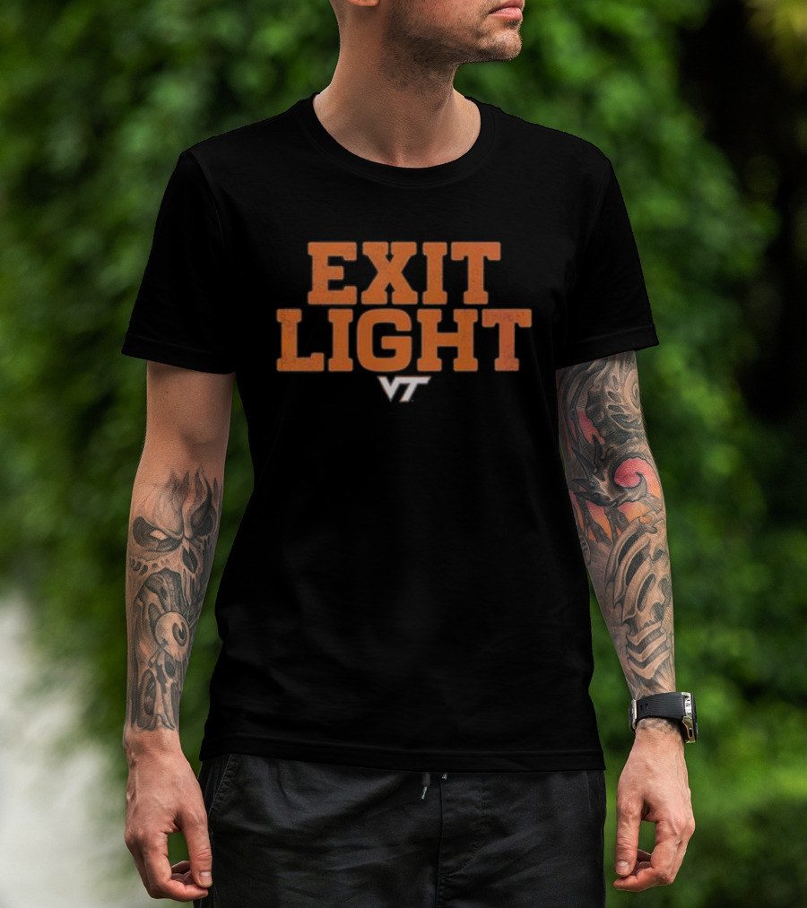Virginia Tech Hokies Exit Light VT Enter Night Slogan T-Shirt