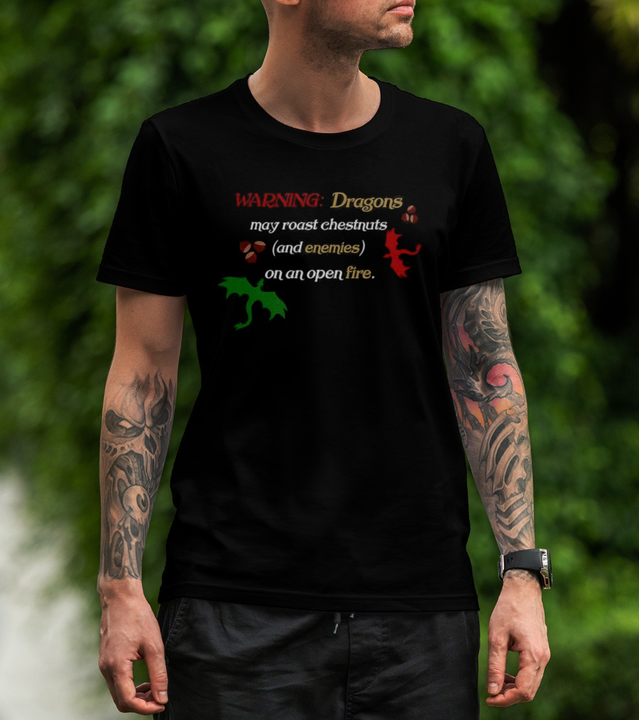Warning Dragons May Roast Chestnuts Marshmallows On An Open Fire T-Shirt