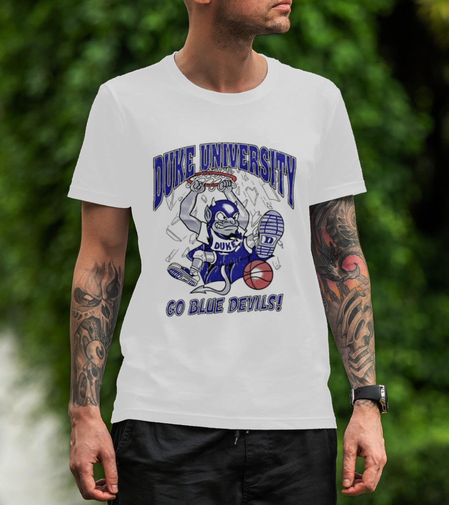 Duke University Blue Devils Basketball Dunking Mascot Go Blue Devils T-Shirt