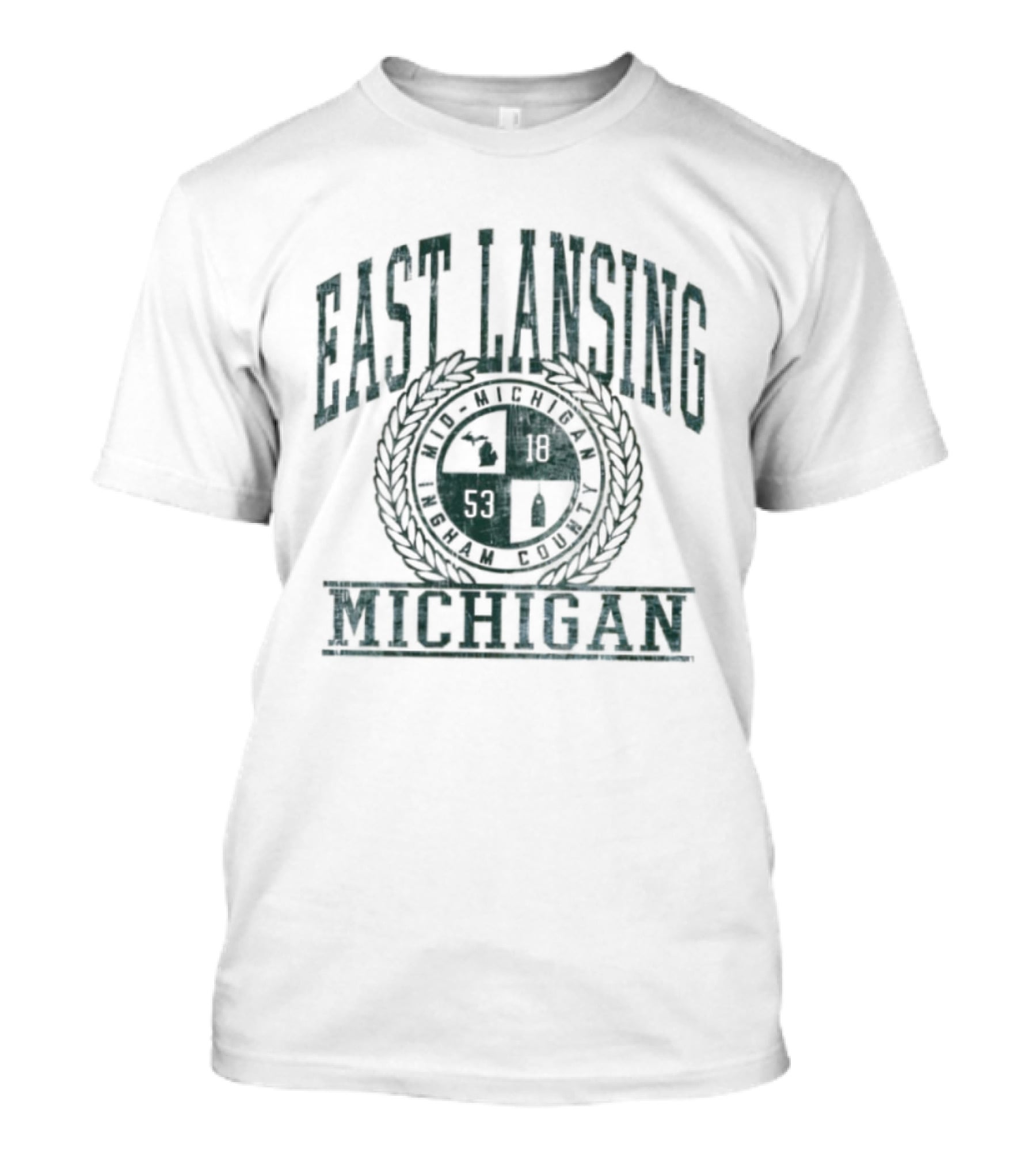 East Lansing Michigan Seal Retro College Town Crest 1953 T-Shirt