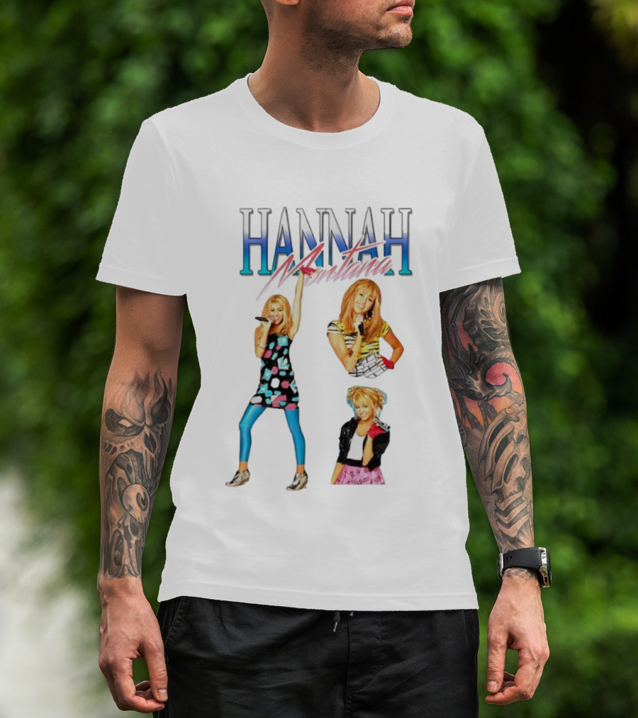 Hannah Montana Multicolor Outfit Collage Walmart Amazon T-Shirt