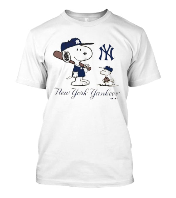 New York Yankees Snoopy And Woodstock Peanuts Collaboration T-Shirt