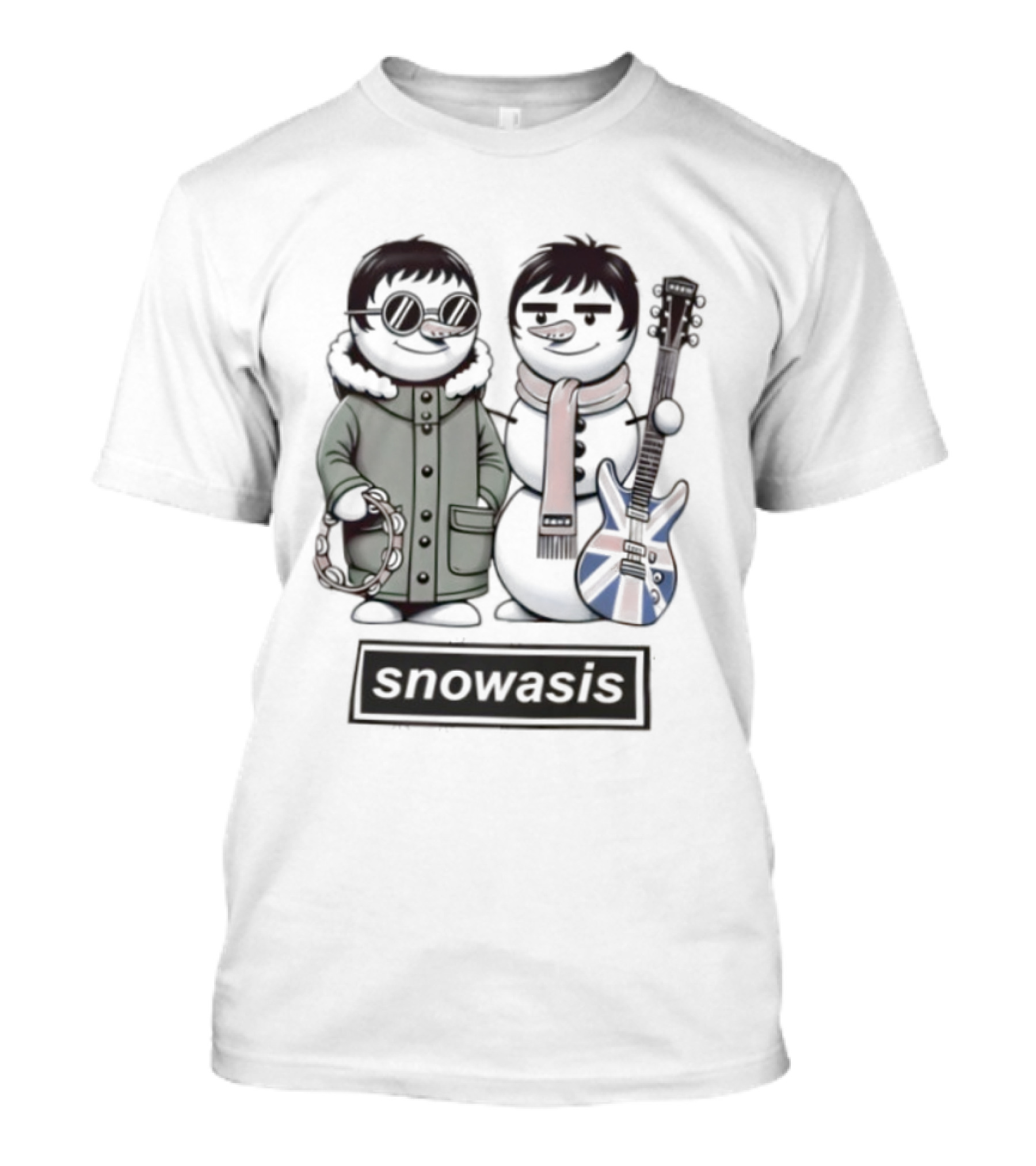 Snowasis Oasis Xmas Christmas Noel Rock Band Festive Holiday Sweater T-Shirt