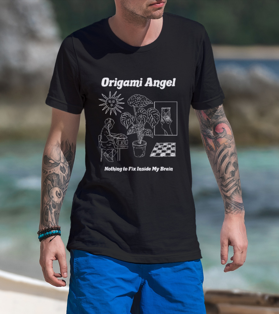 Origami Angel Nothing To Fix Inside My Brain Sun Plant Chess Hand T-Shirt