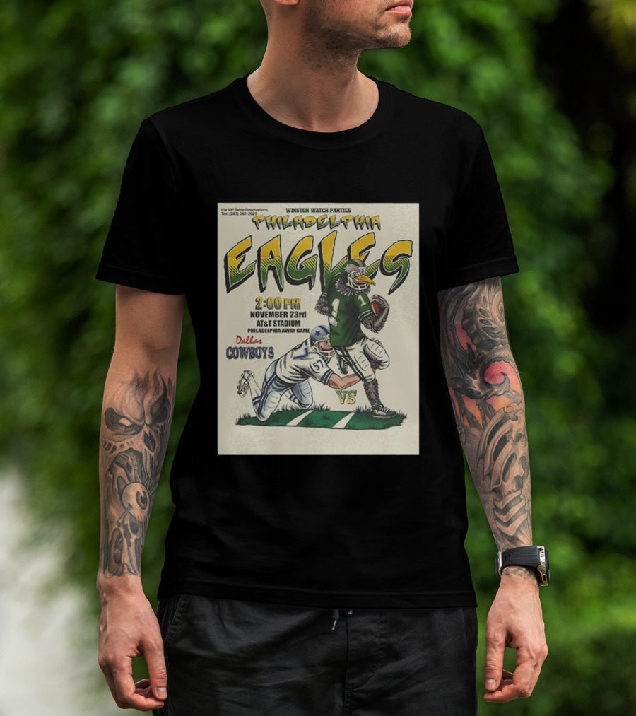 Philadelphia Eagles Vs Dallas Cowboys November 23 AT And Stadium Philadelphia Away Game T-Shirt
