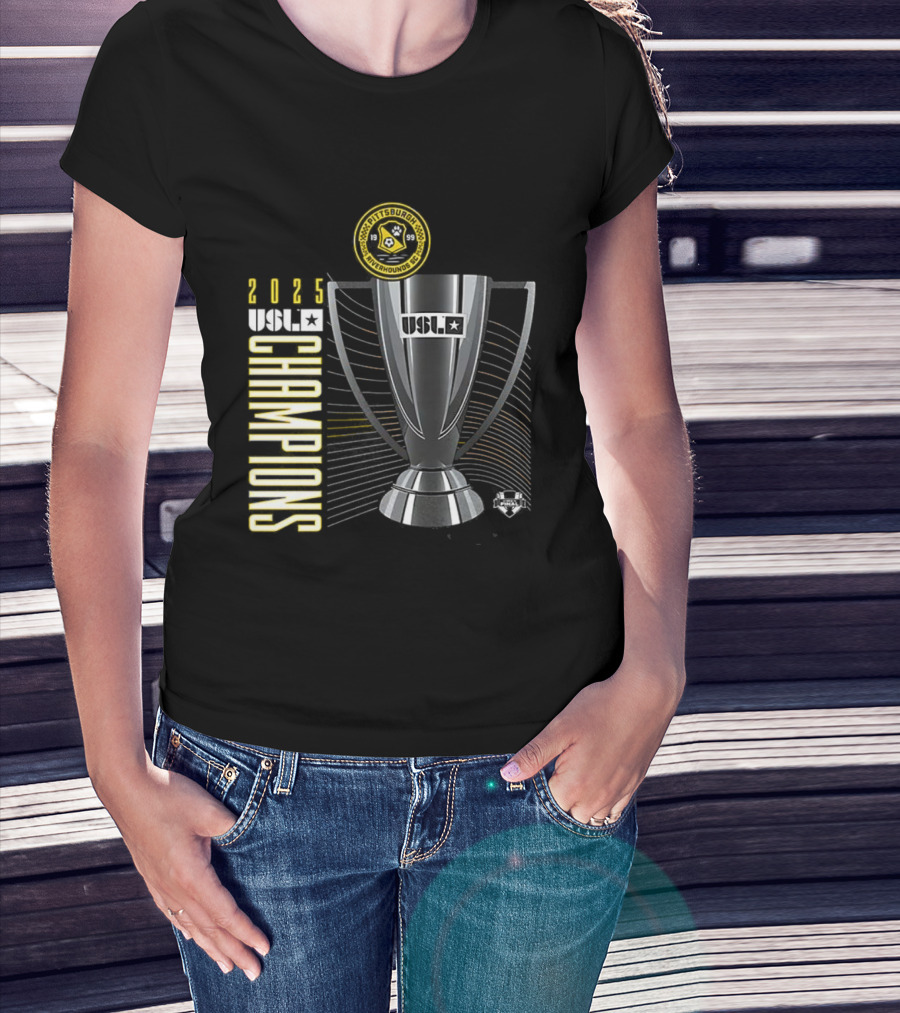 Pittsburgh Riverhounds SC 2025 USL Championship Final Champions Trophy T-Shirt