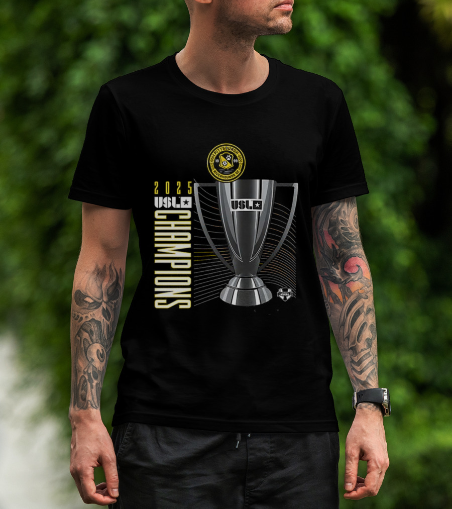 Pittsburgh Riverhounds SC 2025 USL Championship Final Champions Trophy T-Shirt
