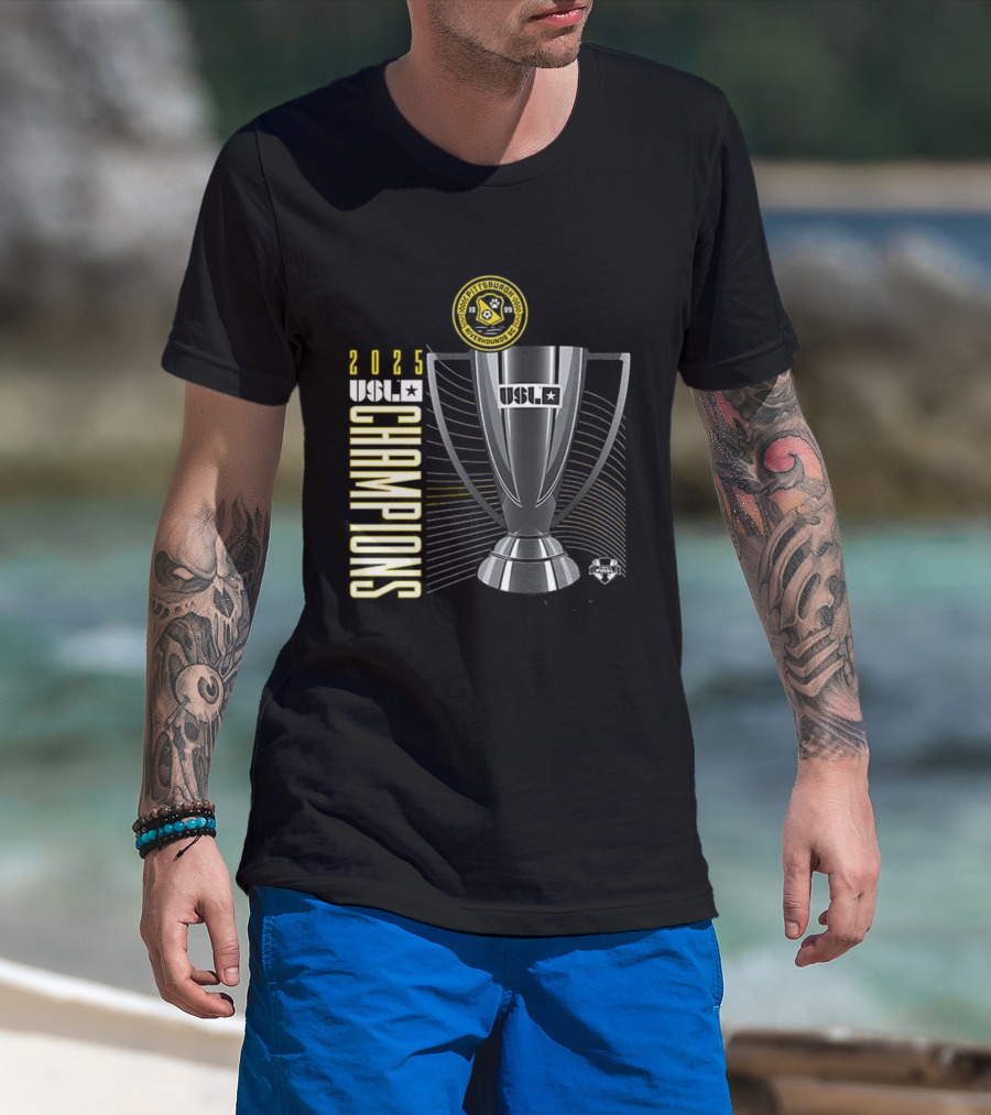 Pittsburgh Riverhounds SC 2025 USL Championship Final Champions Trophy T-Shirt