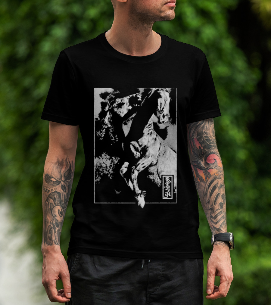 Rezn Horses Dynamic Equine Movement Black And White T-Shirt