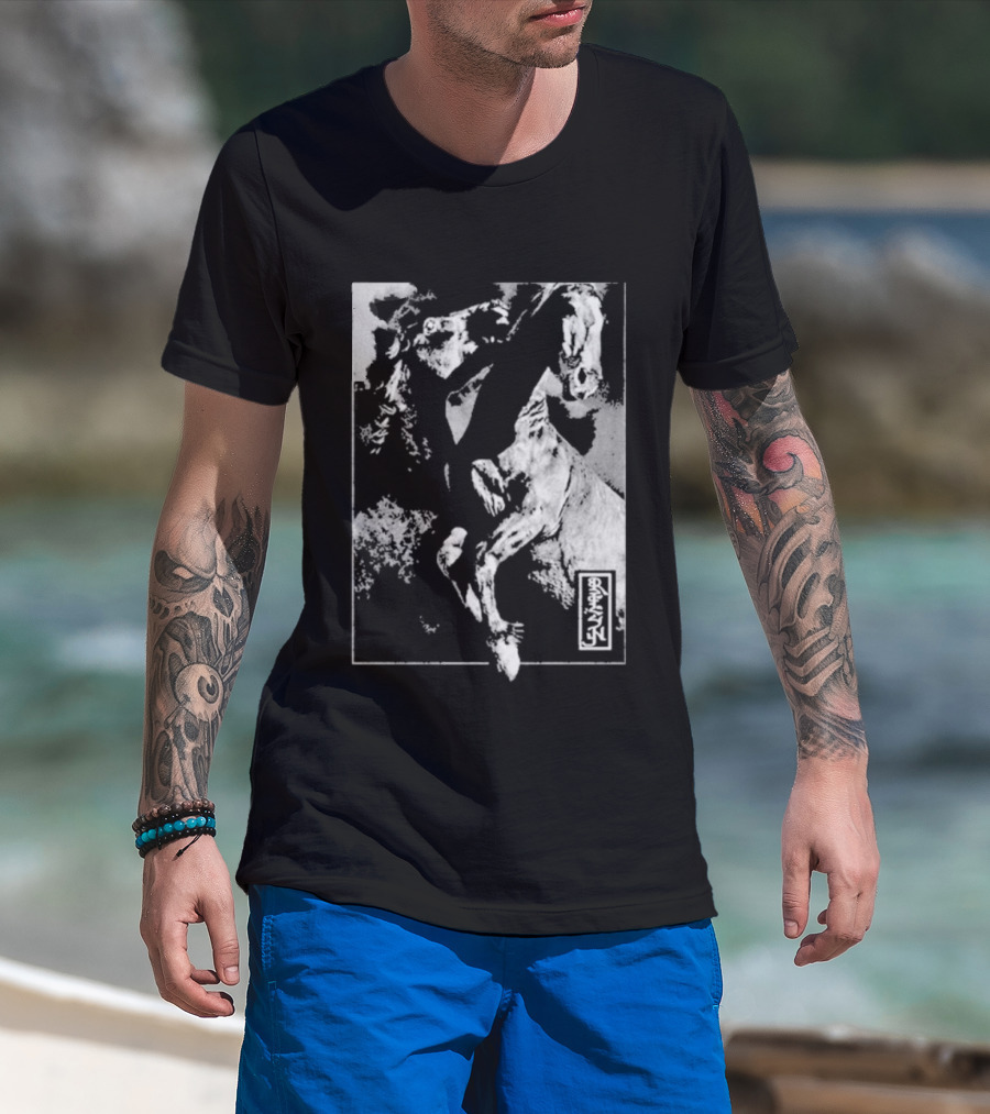 Rezn Horses Dynamic Equine Movement Black And White T-Shirt