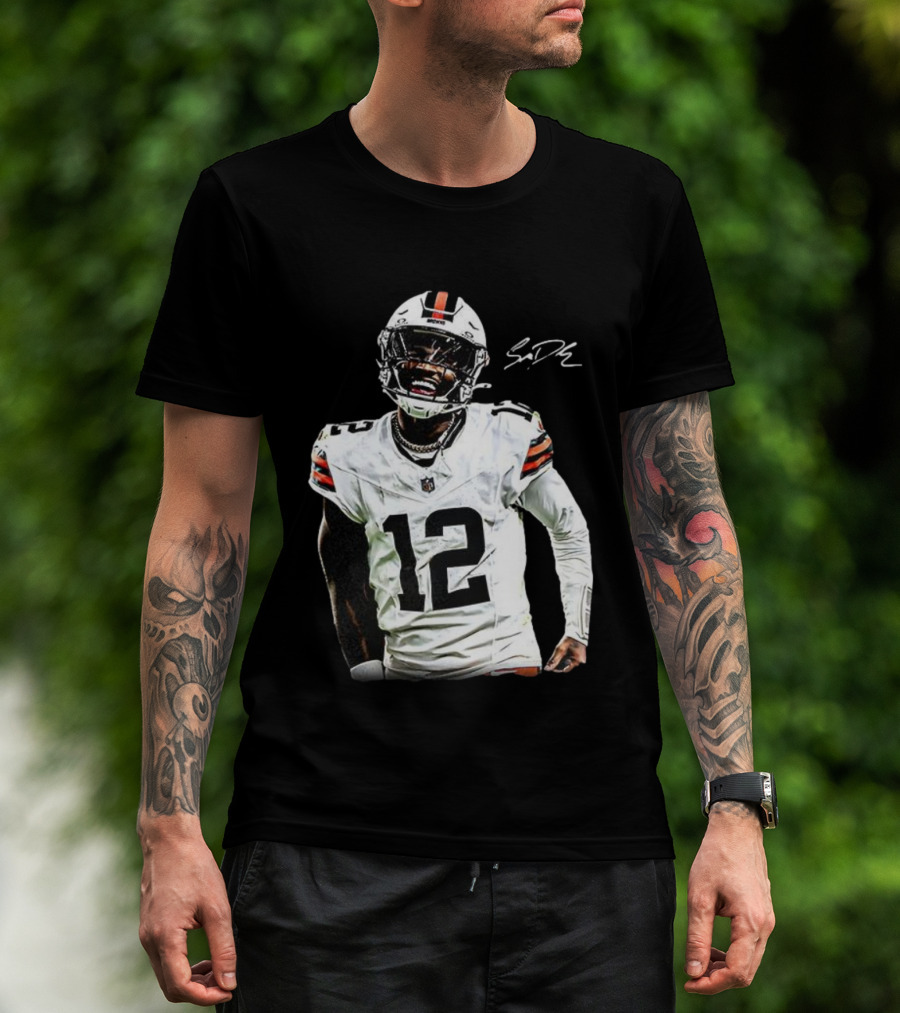 Cleveland Browns Shedeur Sanders Debut 12 Signature T-Shirt
