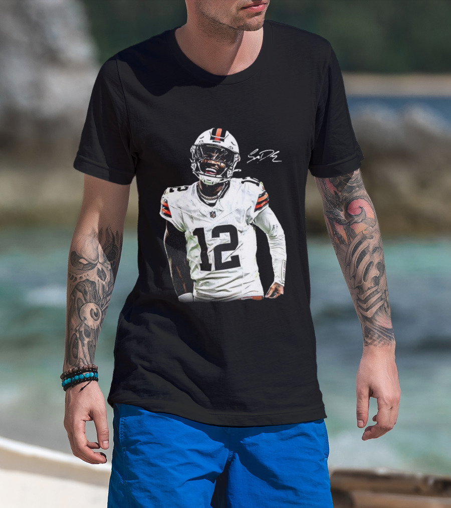 Cleveland Browns Shedeur Sanders Debut 12 Signature T-Shirt